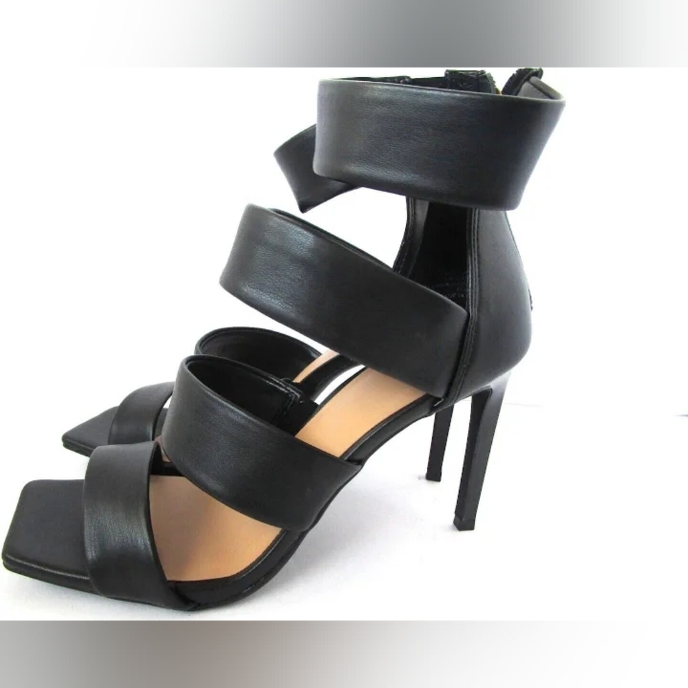International Concepts Liana Black Strappy Heel Sandals
